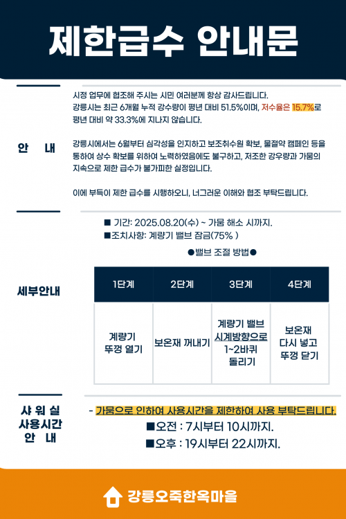 제한급수 안내
